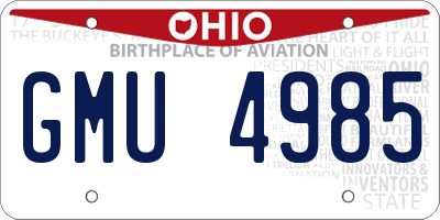 OH license plate GMU4985