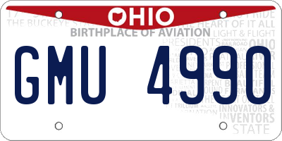 OH license plate GMU4990