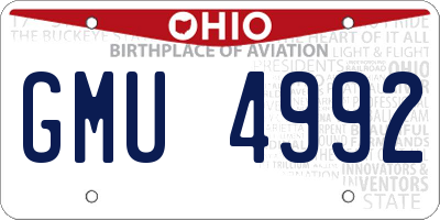OH license plate GMU4992