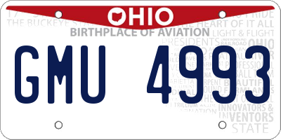 OH license plate GMU4993