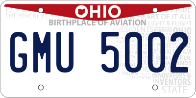 OH license plate GMU5002