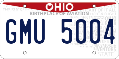 OH license plate GMU5004