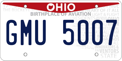 OH license plate GMU5007