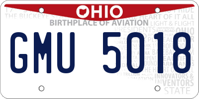 OH license plate GMU5018