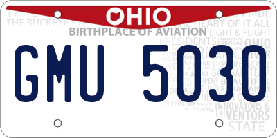 OH license plate GMU5030