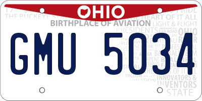 OH license plate GMU5034