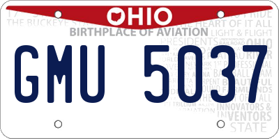 OH license plate GMU5037