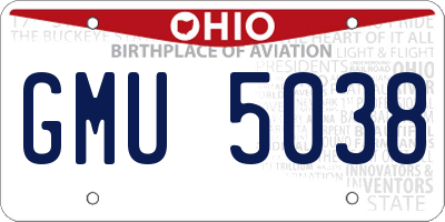 OH license plate GMU5038