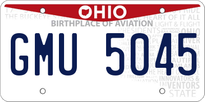 OH license plate GMU5045