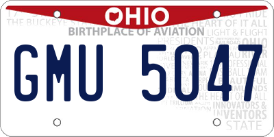OH license plate GMU5047