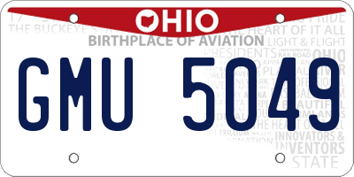 OH license plate GMU5049