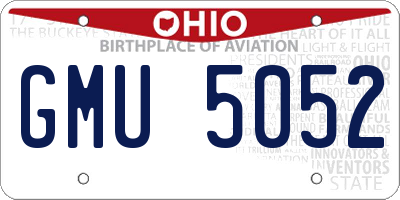 OH license plate GMU5052