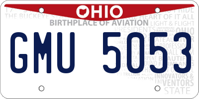 OH license plate GMU5053