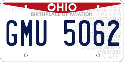 OH license plate GMU5062