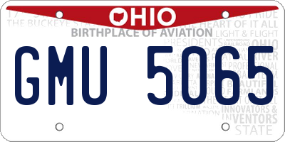 OH license plate GMU5065