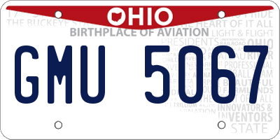 OH license plate GMU5067