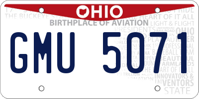 OH license plate GMU5071