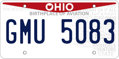 OH license plate GMU5083