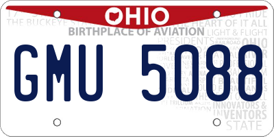 OH license plate GMU5088