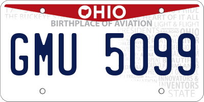 OH license plate GMU5099