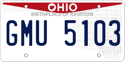 OH license plate GMU5103