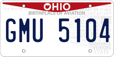 OH license plate GMU5104