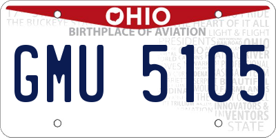 OH license plate GMU5105