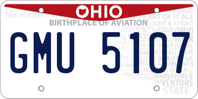 OH license plate GMU5107
