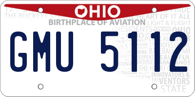 OH license plate GMU5112