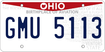 OH license plate GMU5113