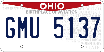 OH license plate GMU5137