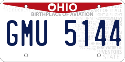 OH license plate GMU5144