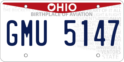 OH license plate GMU5147