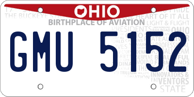 OH license plate GMU5152