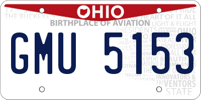 OH license plate GMU5153