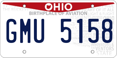 OH license plate GMU5158