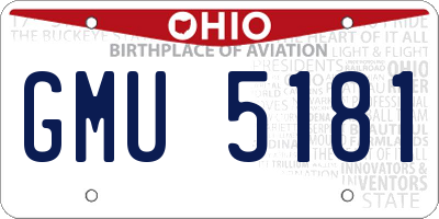 OH license plate GMU5181