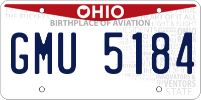 OH license plate GMU5184