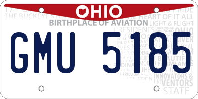 OH license plate GMU5185