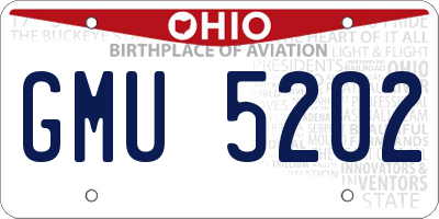 OH license plate GMU5202