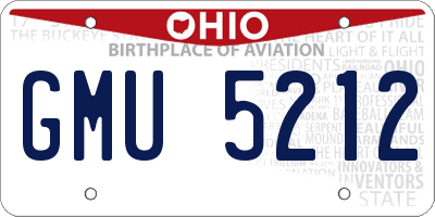 OH license plate GMU5212