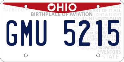 OH license plate GMU5215