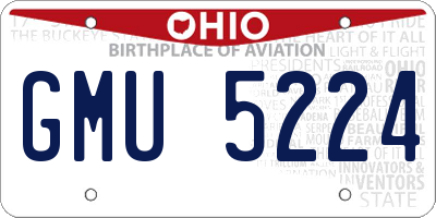 OH license plate GMU5224