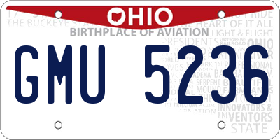 OH license plate GMU5236