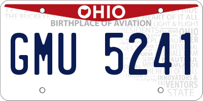 OH license plate GMU5241