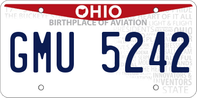 OH license plate GMU5242