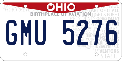 OH license plate GMU5276
