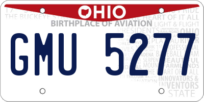 OH license plate GMU5277
