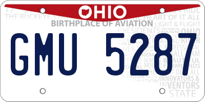 OH license plate GMU5287