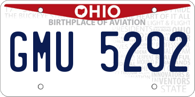 OH license plate GMU5292